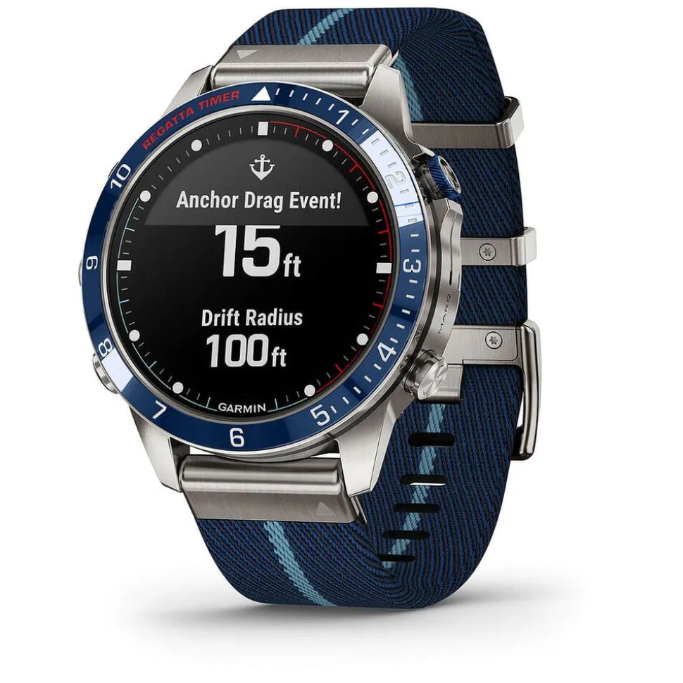 Garmin MARQ® Captain (Gen 2) 46mm Titanium Case Blue Ceramic Bezel Strap Watch