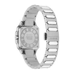 Gucci G-Flat 24mm Pink Dial Diamond Dots Stainless Steel Bracelet Watch