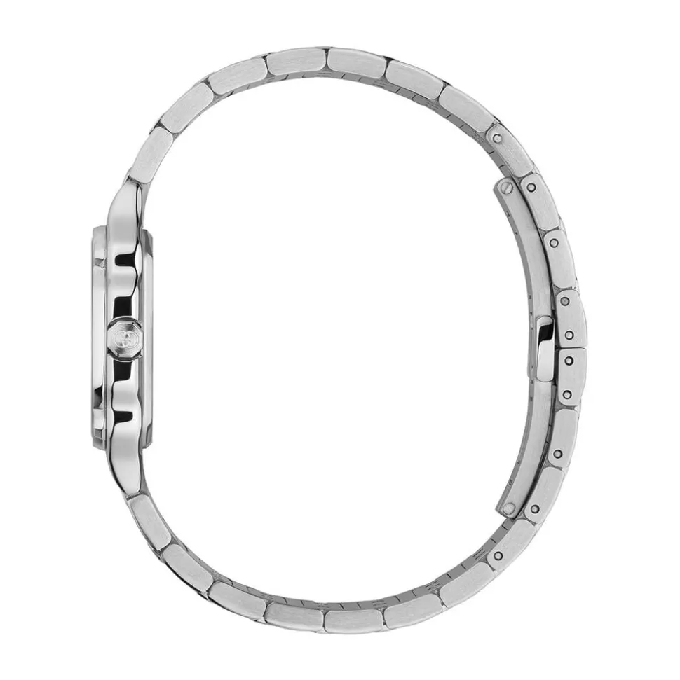 Gucci G-Flat 24mm Pink Dial Diamond Dots Stainless Steel Bracelet Watch