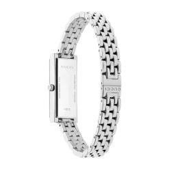 Gucci G-Frame 14x34mm Pink Dial Diamond Dots Stainless Steel Bracelet Watch