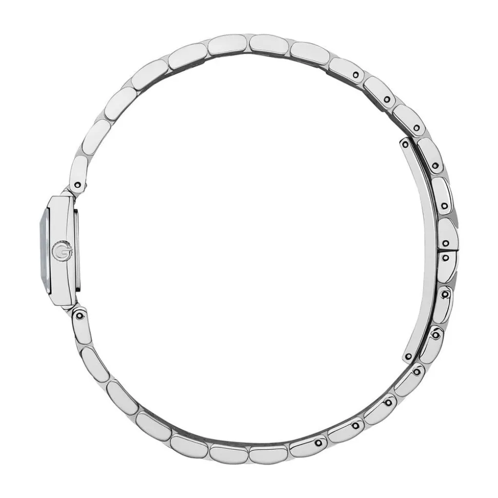 Gucci G-Frame 14x18mm Pink Dial Diamond Dots Stainless Steel Bracelet Watch