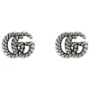 Gucci GG Marmont Butterfly Clasp Silver Earrings