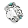 Gucci GG Marmont Silver Blue Topaz Resing Ring (UK Size Q)