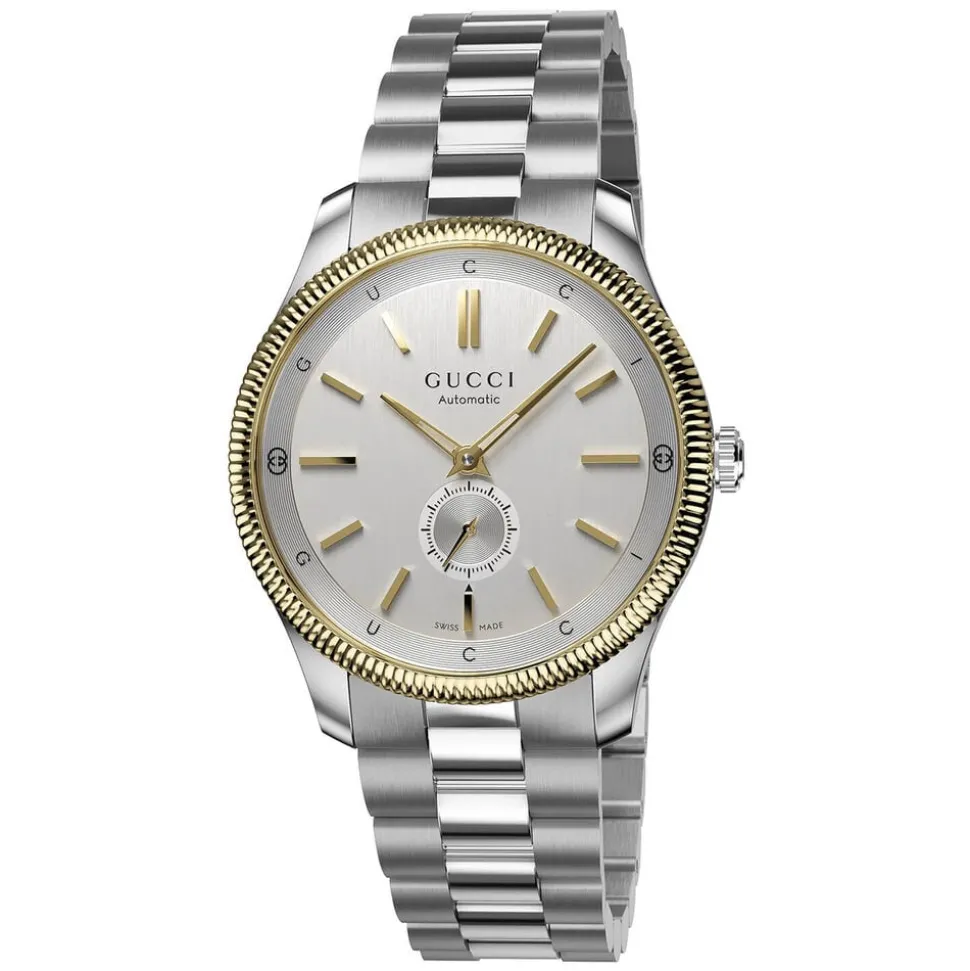 Gucci G-Timeless Automatic 40mm Silver Dial Steel Bracelet Watch