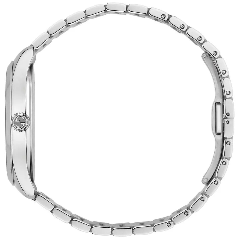 Gucci G-Timeless 38mm Black Dial Steel Bracelet Watch