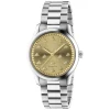 Gucci G-Timeless 38mm Golden Dial Steel Case Bracelet Watch