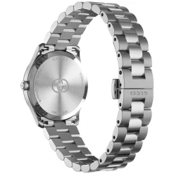 Gucci G-Timeless Quartz 29mm Silver Dial Diamond Dots Steel Bracelet Watch