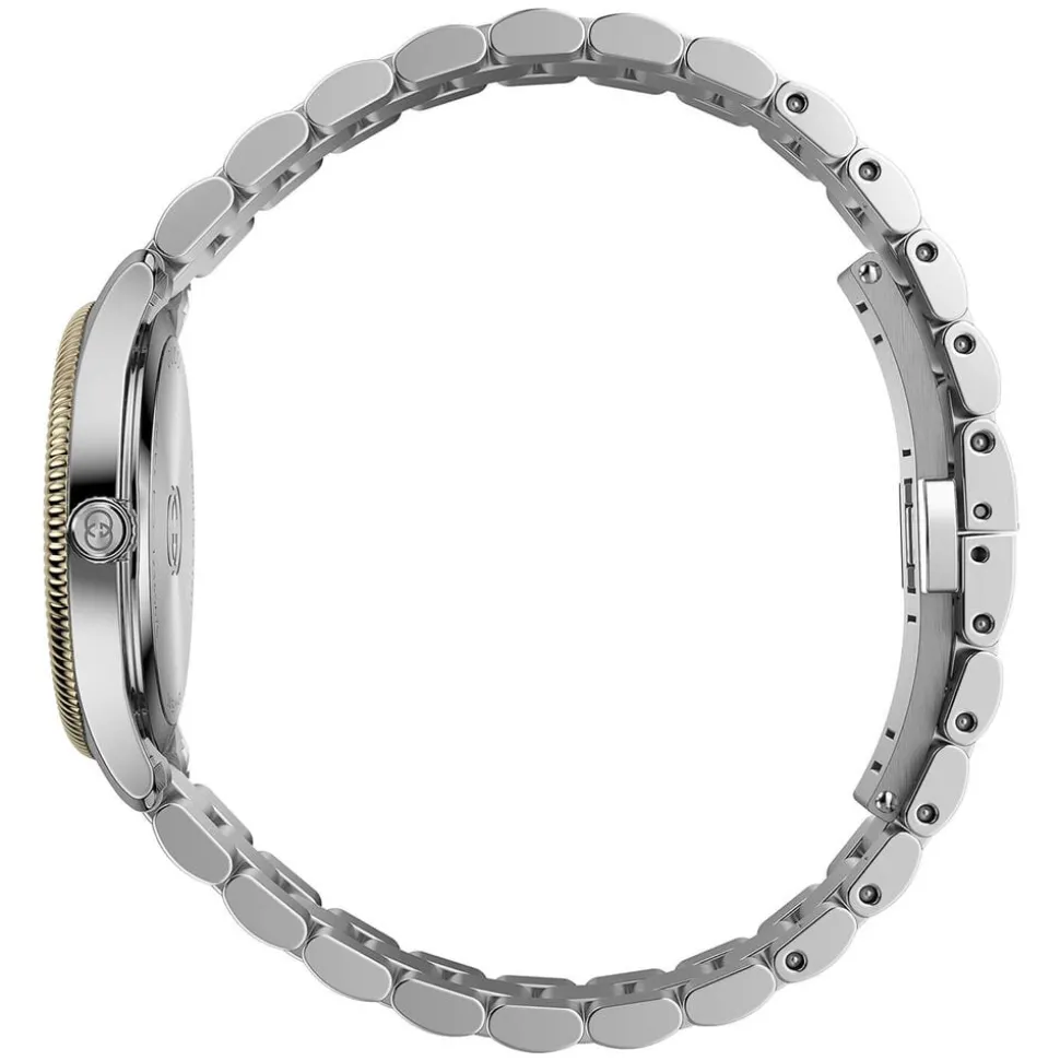 Gucci G-Timeless Quartz 29mm Silver Dial Diamond Dots Steel Bracelet Watch