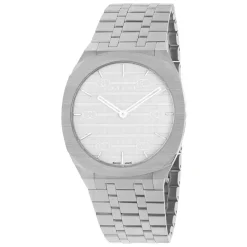 GUCCI 25H 38mm Quartz Silver Dial Steel Case Bracelet Watch