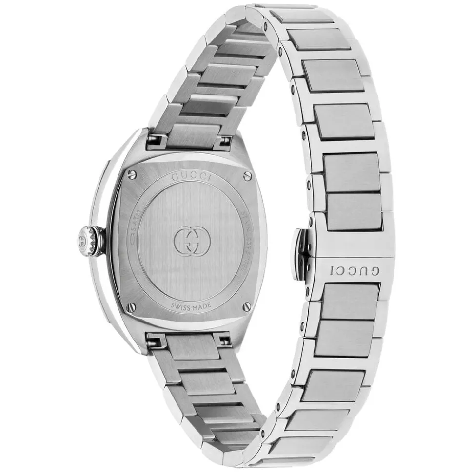 Gucci Interlocking 29mm Pink Dial Diamond Dots Steel Bracelet Watch