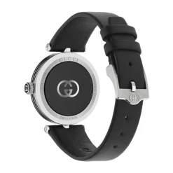 Gucci Model 2000 30mm Black Dial Leather Strap Watch