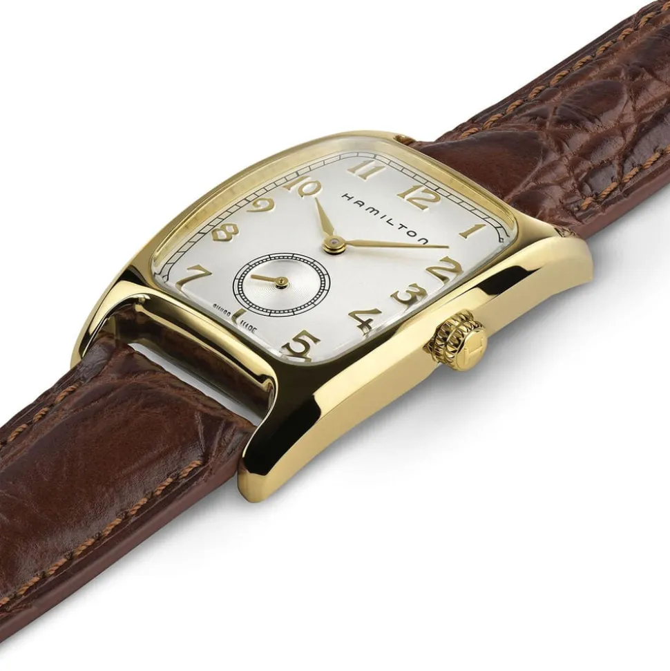 Hamilton American Classic Boulton Quartz 27mm x 31,6mm White Dial Brown Leather Strap Watch