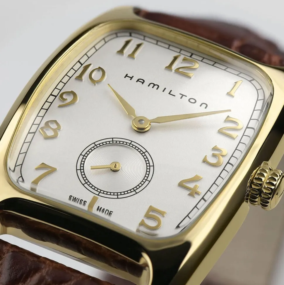 Hamilton American Classic Boulton Quartz 27mm x 31,6mm White Dial Brown Leather Strap Watch