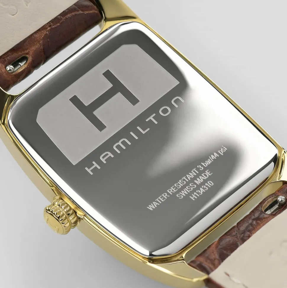 Hamilton American Classic Boulton Quartz 27mm x 31,6mm White Dial Brown Leather Strap Watch