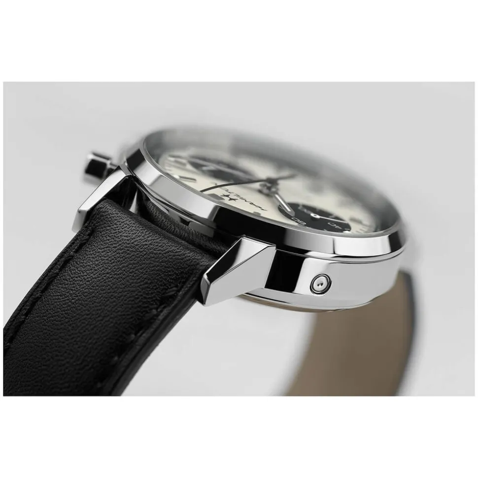 Hamilton American Classic Intra-Matic Auto 40mm Panda Dial Black Leather Strap Watch