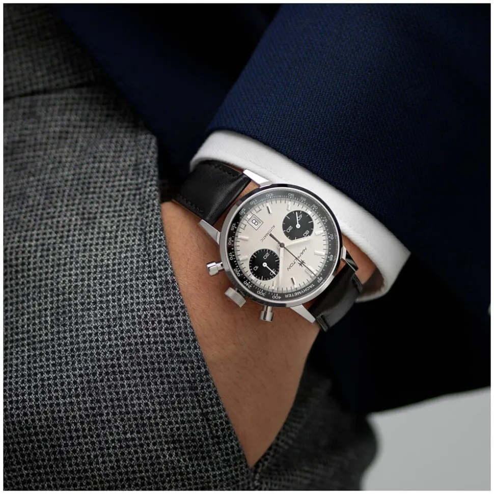 Hamilton American Classic Intra-Matic Auto 40mm Panda Dial Black Leather Strap Watch