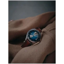 Hamilton Jazzmaster Open Heart 40mm Blue Dial Steel Case Brown Leather Strap Watch