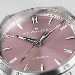 Hamilton Jazzmaster Performer Auto 34mm Pink Dial Steel Bracelet Watch