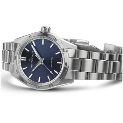 Hamilton Jazzmaster Performer Auto 34mm Blue Dial Steel Bracelet Watch