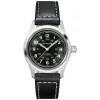 Hamilton Khaki Field Auto 38mm Black Dial Steel Case Black Leather Strap Watch