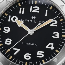 Hamilton Khaki Field Expedition Auto 41mm Black Dial Steel Case Grey Strap Watch
