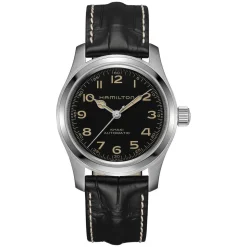 Hamilton Khaki Field Murph 42mm Black Dial Steel Case Black Leather Strap