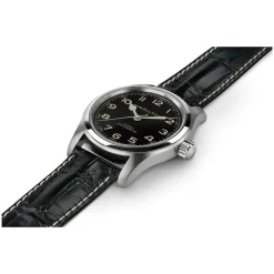 Hamilton Khaki Field Murph 42mm Black Dial Steel Case Black Leather Strap