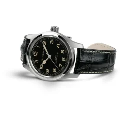 Hamilton Khaki Field Murph 42mm Black Dial Steel Case Black Leather Strap