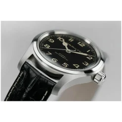 Hamilton Khaki Field Murph 42mm Black Dial Steel Case Black Leather Strap
