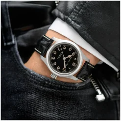 Hamilton Khaki Field Murph 42mm Black Dial Steel Case Black Leather Strap