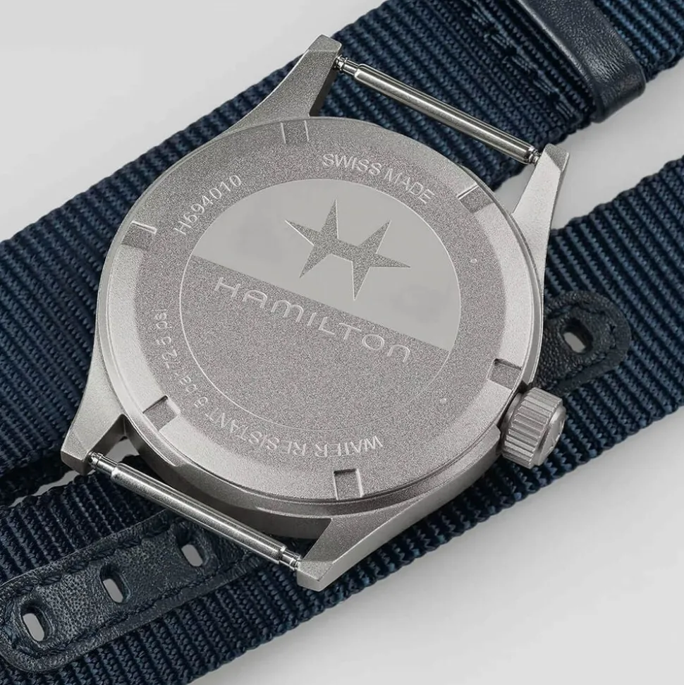 Hamilton Khaki Field Quartz 38mm Blue Dial Steel Case Blue Strap Watch