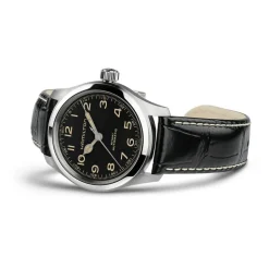 Hamilton Khaki Field "Murph" 38mm Black Dial Steel Case Leather Strap Watch