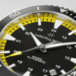 Hamilton Khaki Navy Scuba 40mm Black Dial & Bezel Yellow Rubber Strap Watch