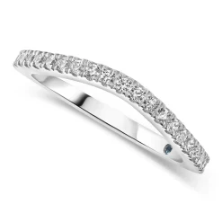Kathy de Stafford 18ct White Gold "Saffron" Claw Set Dip 0.20ct Wedding Ring