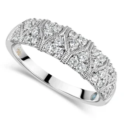 Kathy De Stafford 18ct White Gold 0.50 Carat Diamond Antique Pave Ring