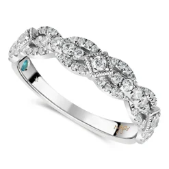 Kathy De Stafford 18ct White Gold 0.50 Carat Diamond Interlocking Pave Ring