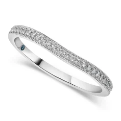 Kathy de Stafford 18ct White Gold Milgrain Dip Ring 0.11ct