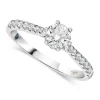 Kathy De Stafford 18ct White Gold 'Sasha' Diamond 6 Claw Solitaire & Pave Shoulders 0.75ct Ring