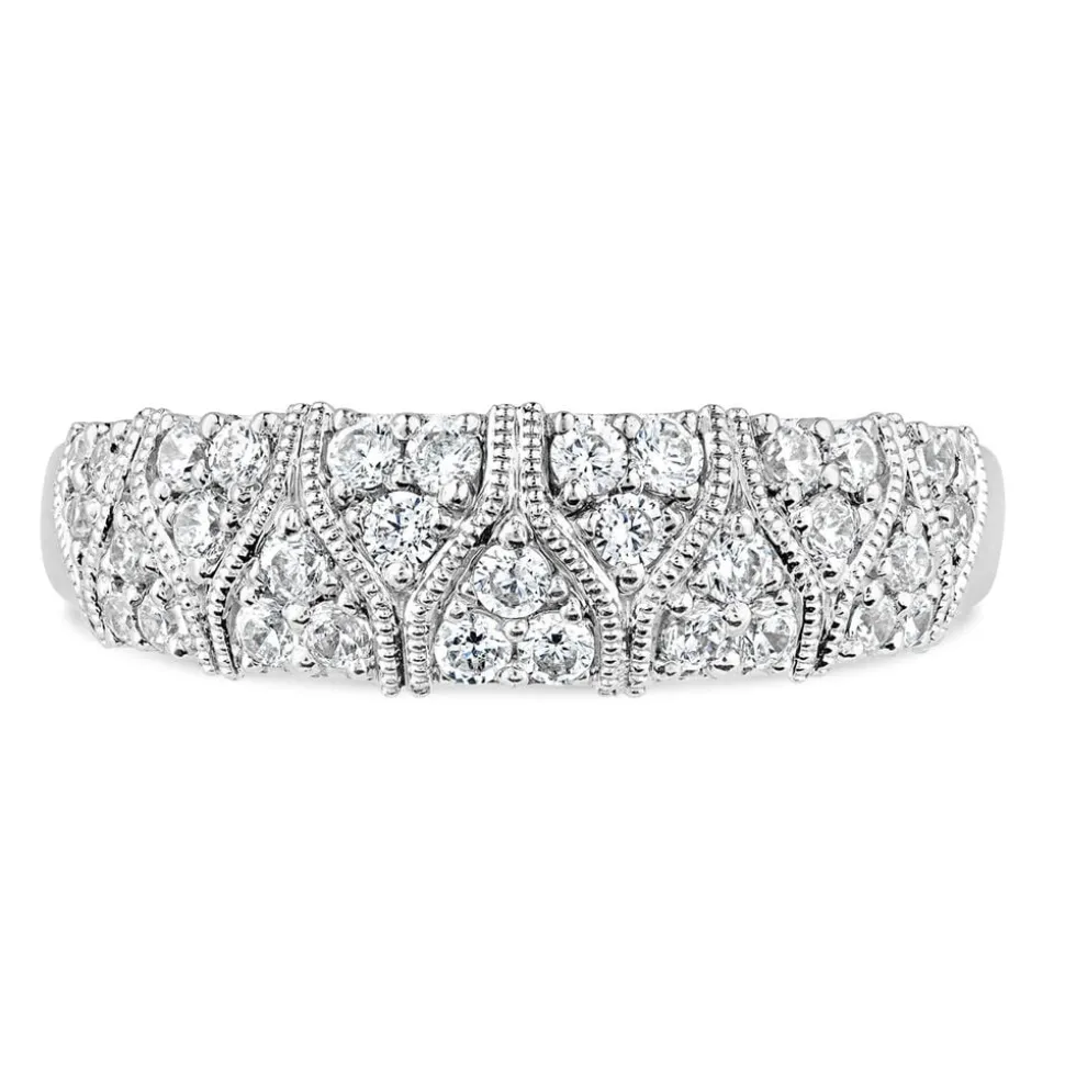 Kathy De Stafford 18ct White Gold 0.50 Carat Diamond Antique Pave Ring
