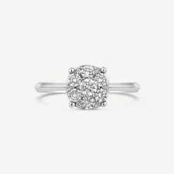 Kathy de Stafford 18ct White Gold Rosie Round Cluster 0.50ct Diamond Ring
