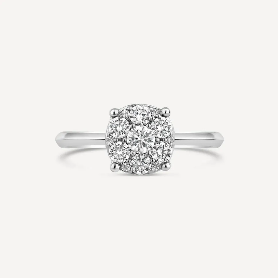 Kathy de Stafford 18ct White Gold Rosie Round Cluster 0.50ct Diamond Ring