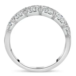 Kathy De Stafford 18ct White Gold 0.50 Carat Diamond Antique Pave Ring