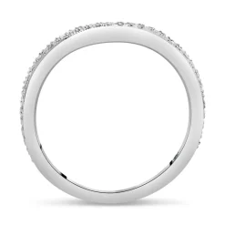 Kathy de Stafford 18ct White Gold Milgrain Dip Ring 0.16ct