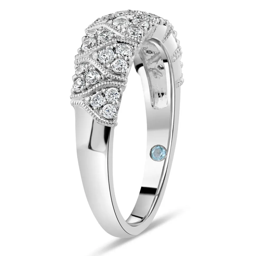 Kathy De Stafford 18ct White Gold 0.50 Carat Diamond Antique Pave Ring