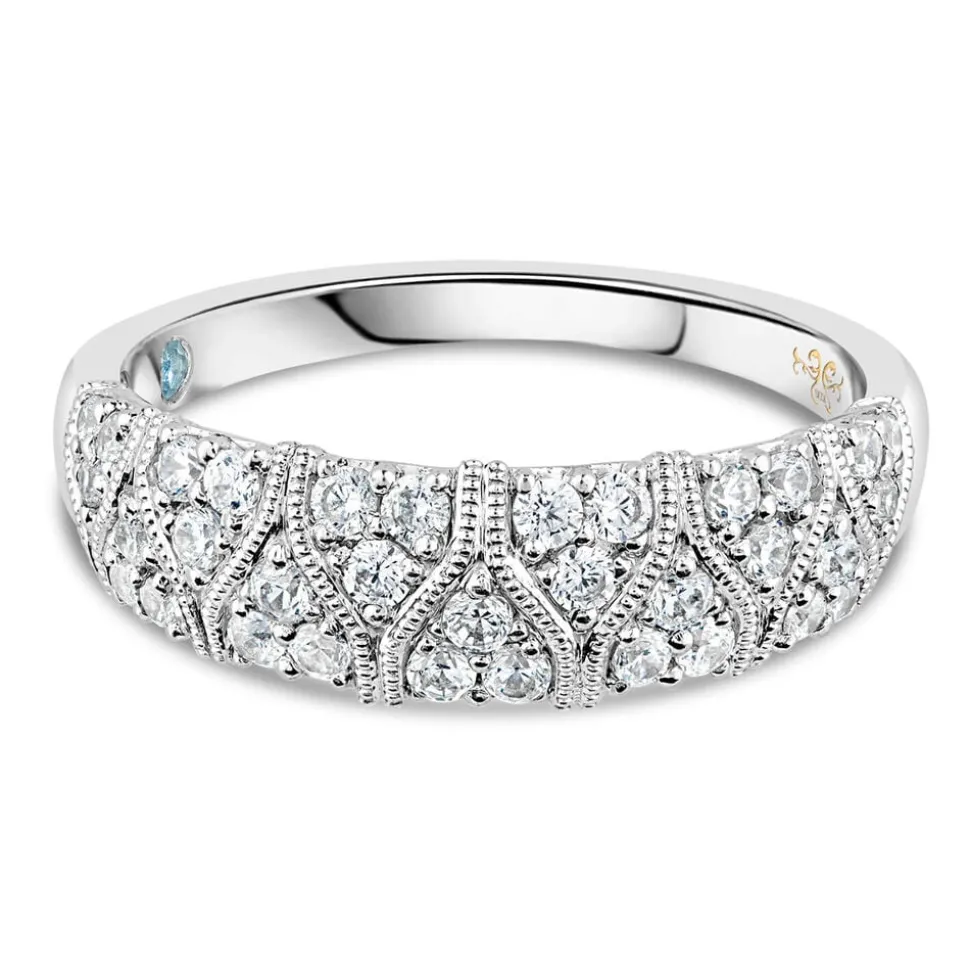 Kathy De Stafford 18ct White Gold 0.50 Carat Diamond Antique Pave Ring