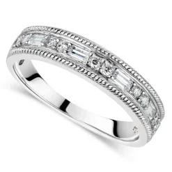 Kathy De Stafford's 18ct White Gold 0.24ct Diamond Round & Baguette Ring