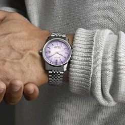 King Seiko KSK 6L &lsquo;Tenjin-Fuji Violet&rsquo; 38.6mm Dial Stainless Steel Bracelet Watch
