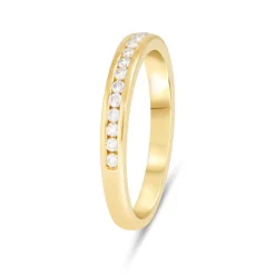 Ladies 9ct Gold Channel Set Diamond 3mm Wedding Band