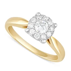 Ladies 18ct Gold Starburst Diamond Ring.