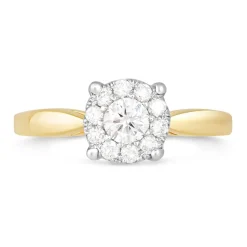 Ladies 18ct Gold Starburst Diamond Ring.